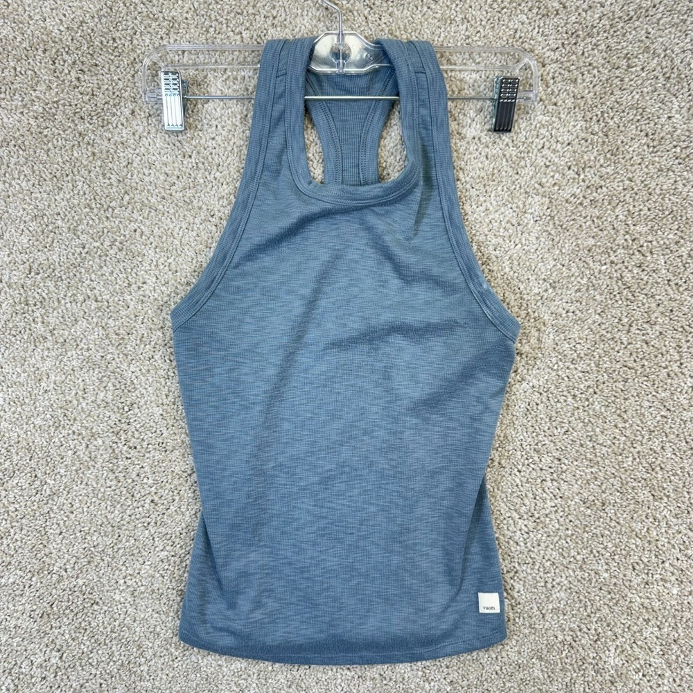Vuori‎ Tank Top Girls XS Blue Heathered High Neck Racerback VW1012 Activewear